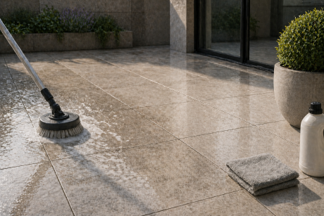 Professionelle Reinigung von Fliesen und Natursteinbelägen – Plattenreinigung Schweiz